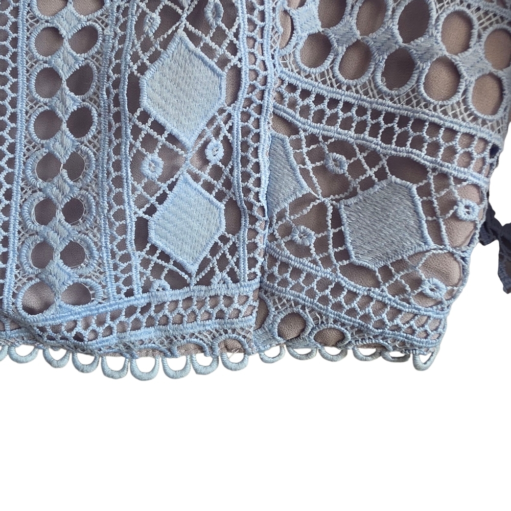 En Saison Blue Crochet Lace Crop Top XS - Picture 5 of 11